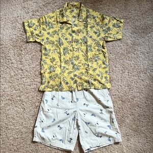 Uniqlo kids’ Tropical Short Sleeve Shirt and Short
